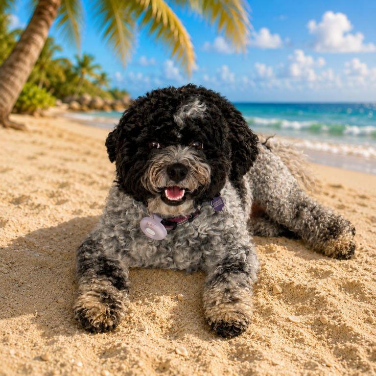 Angle the Bichpoo on the Beach
